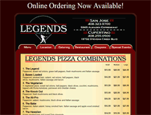 Tablet Screenshot of legends-pizza.com